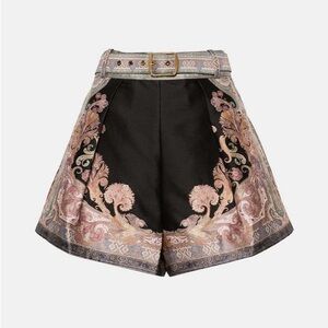 Zimmermann Black and Gold High Waist Shorts